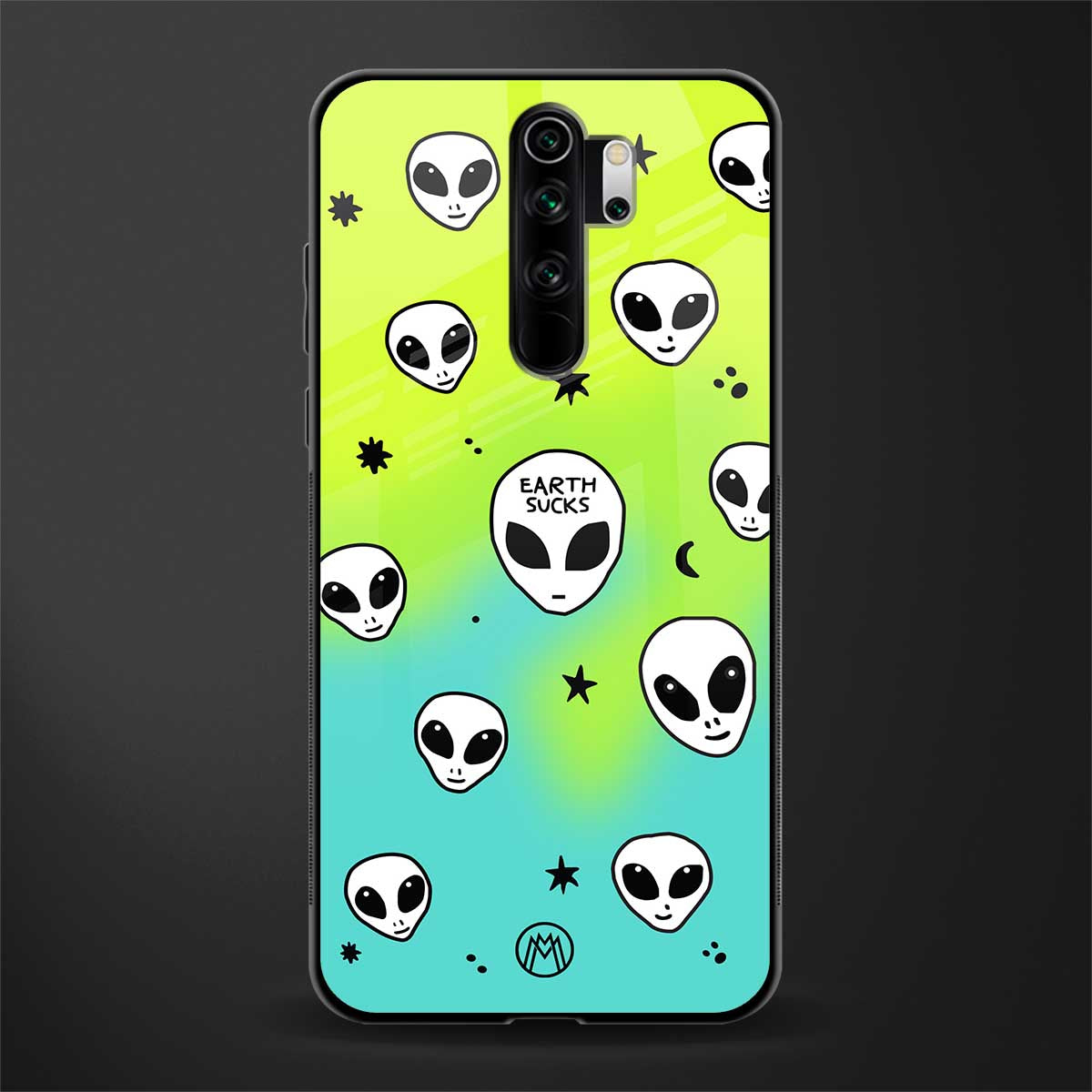 earth sucks neon edition glass case for redmi note 8 pro image