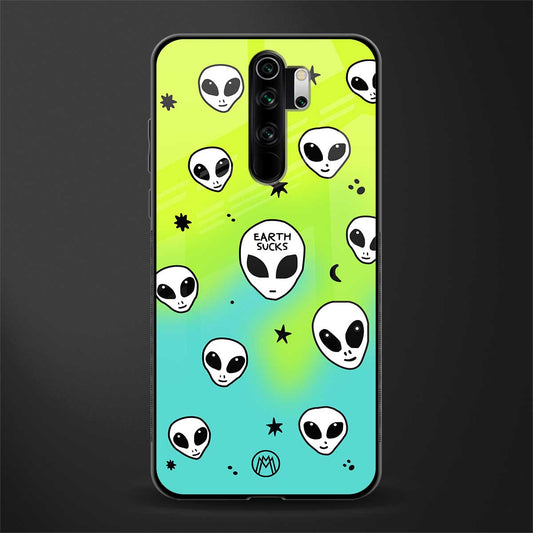 earth sucks neon edition glass case for redmi note 8 pro image