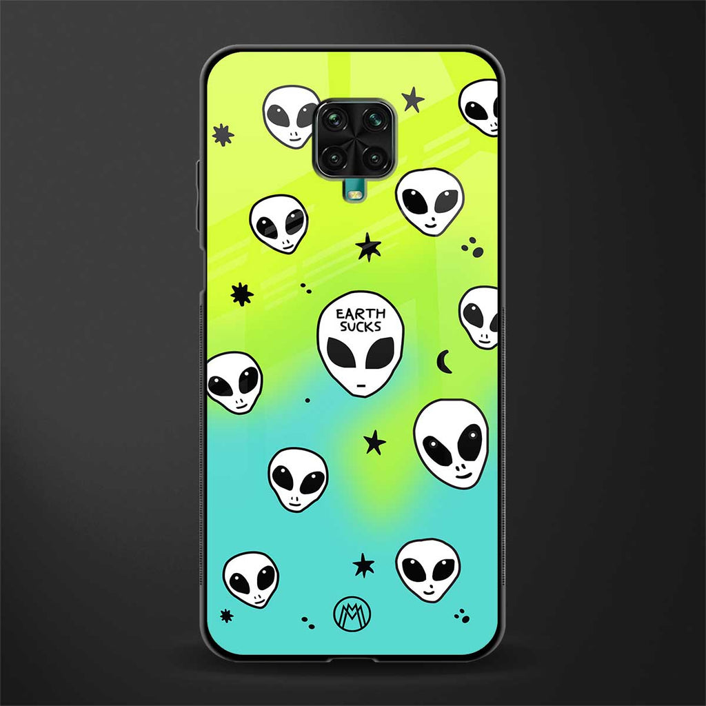 earth sucks neon edition glass case for poco m2 pro image