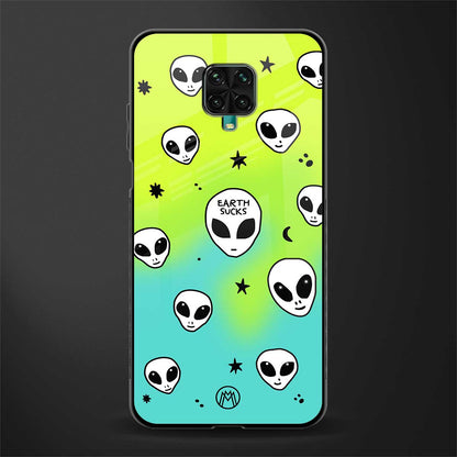 earth sucks neon edition glass case for redmi note 9 pro image