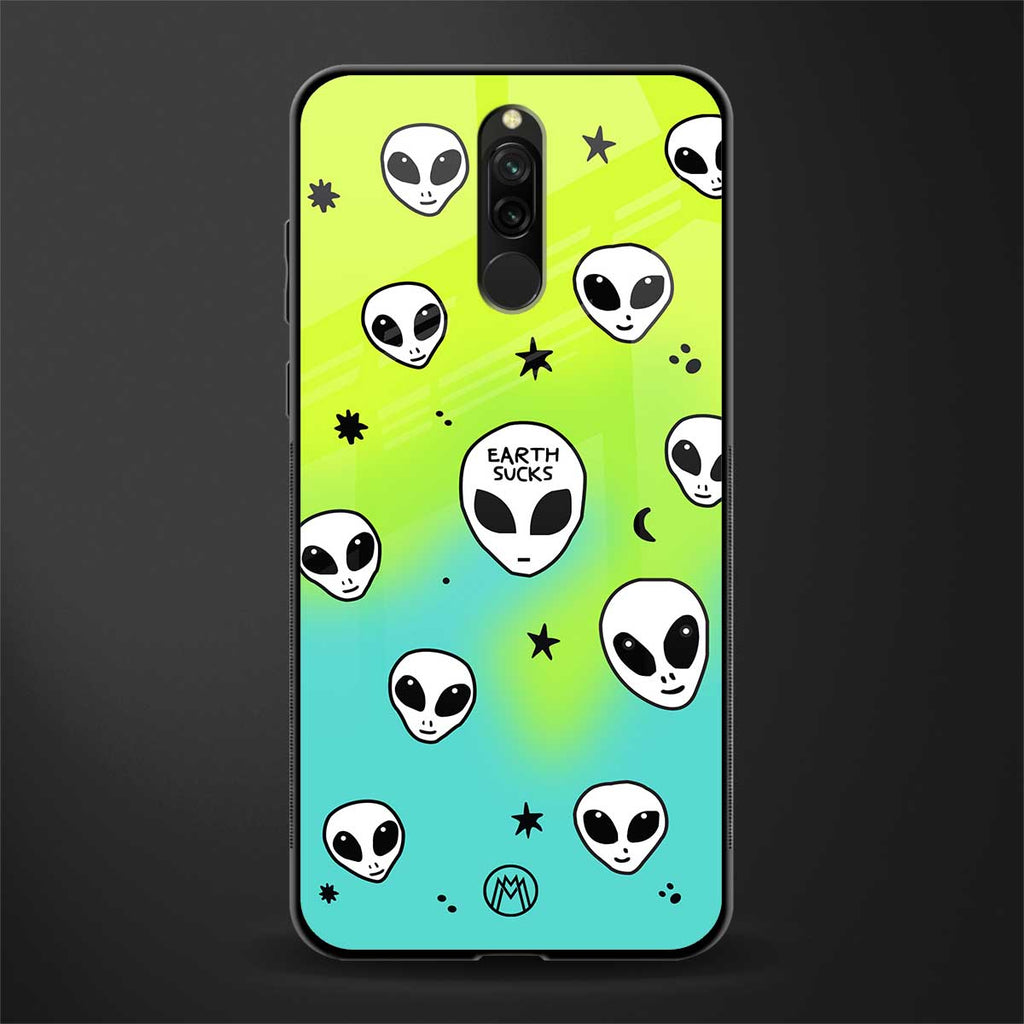 earth sucks neon edition glass case for redmi 8 image