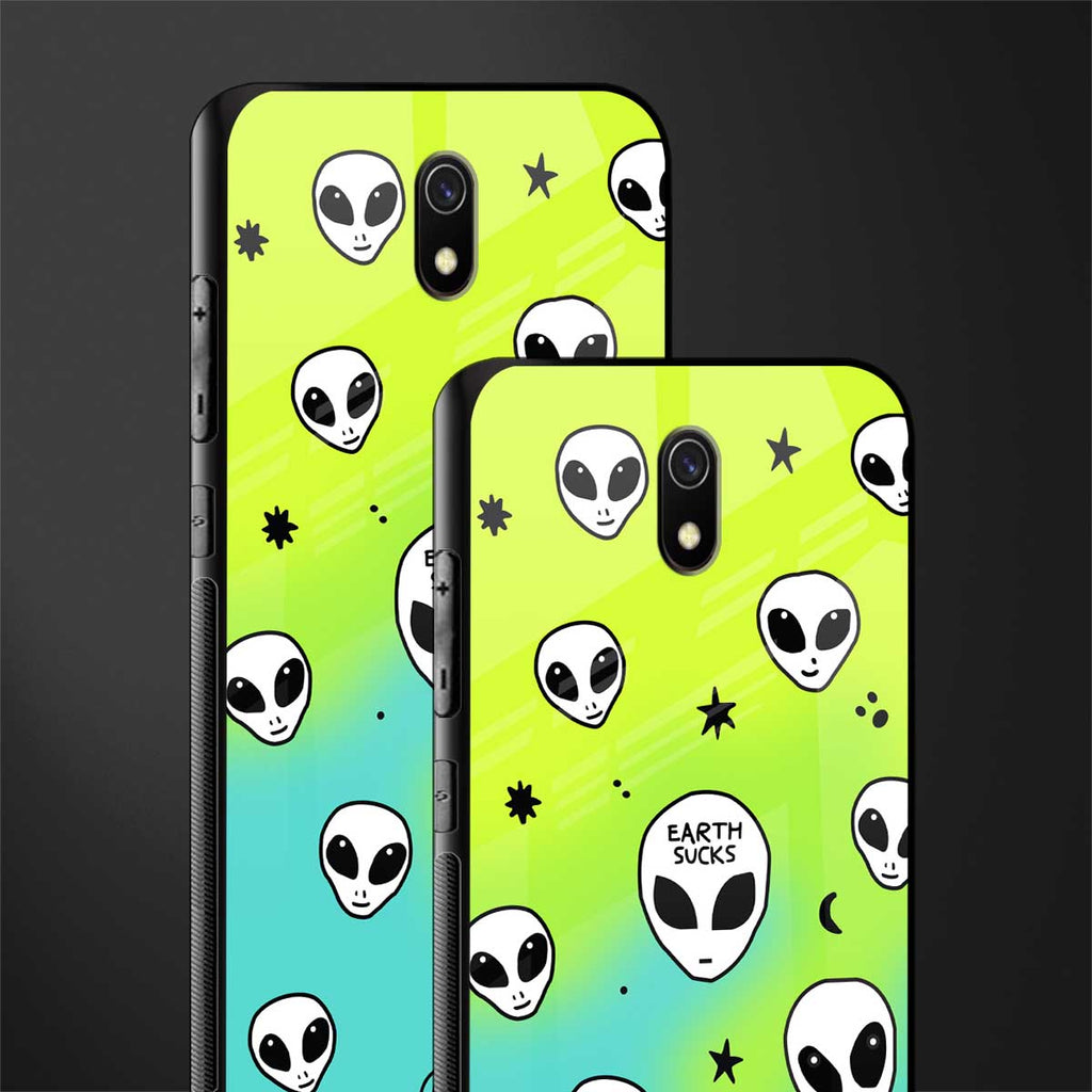 earth sucks neon edition glass case for redmi 8a image-2