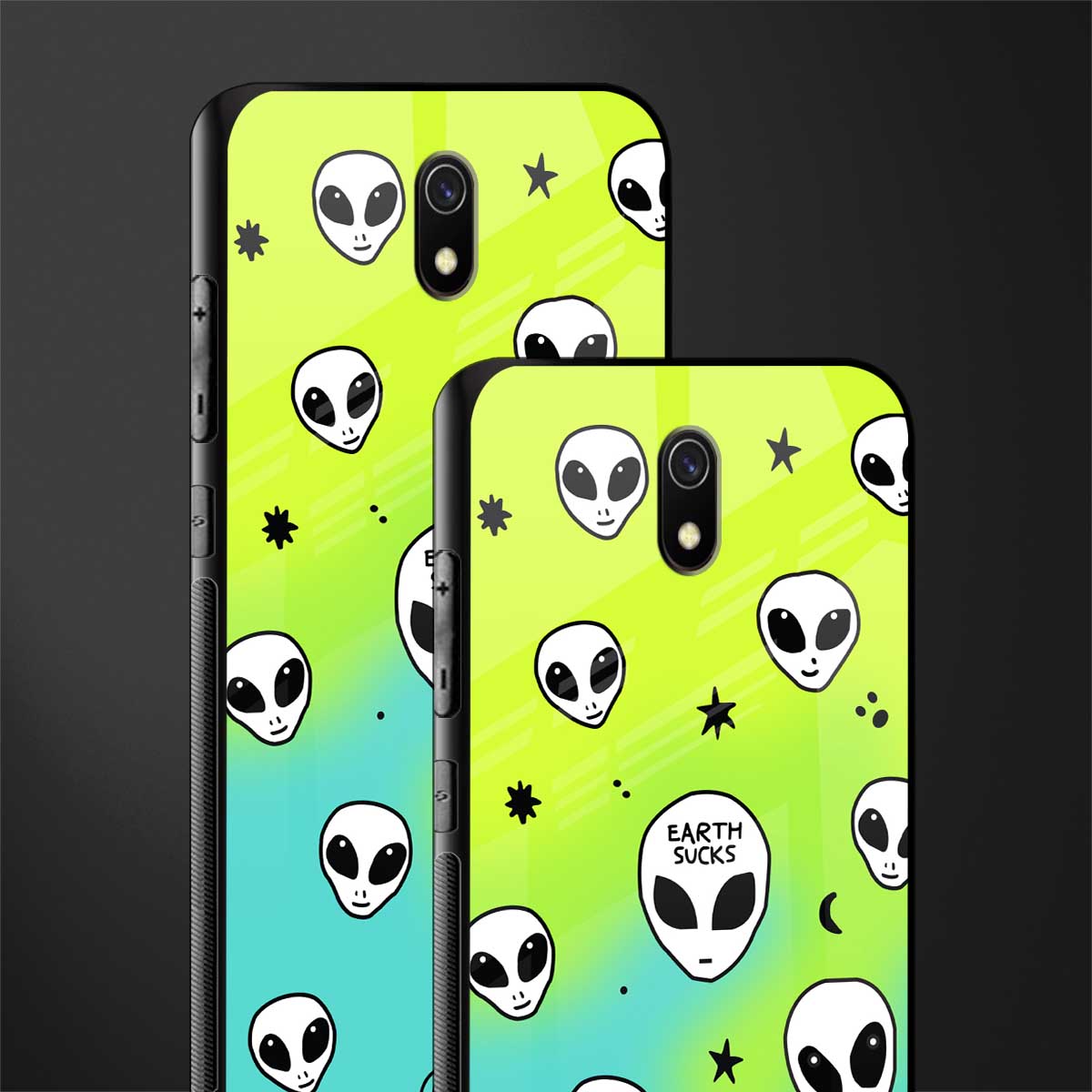 earth sucks neon edition glass case for redmi 8a image-2