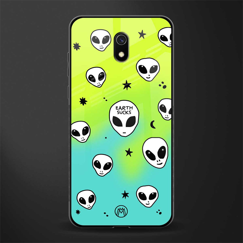earth sucks neon edition glass case for redmi 8a image