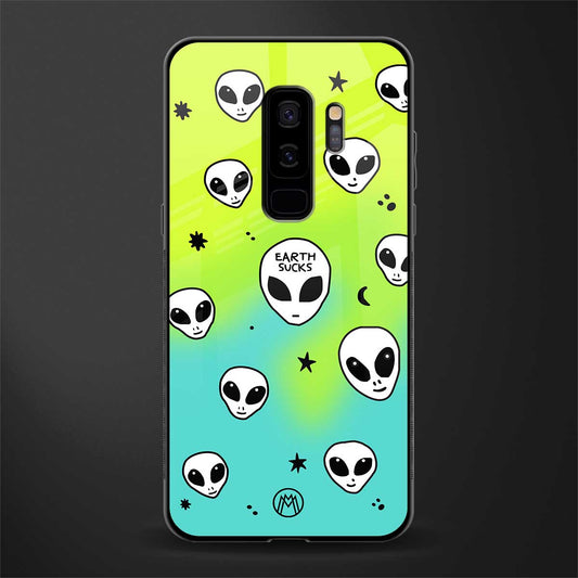 earth sucks neon edition glass case for samsung galaxy s9 plus image