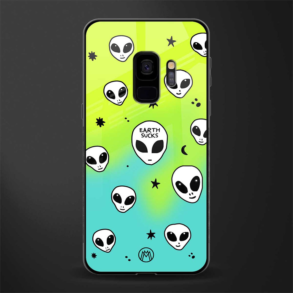 earth sucks neon edition glass case for samsung galaxy s9 image