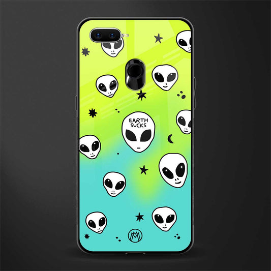 earth sucks neon edition glass case for oppo a12 image