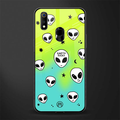 earth sucks neon edition glass case for realme 3 pro image
