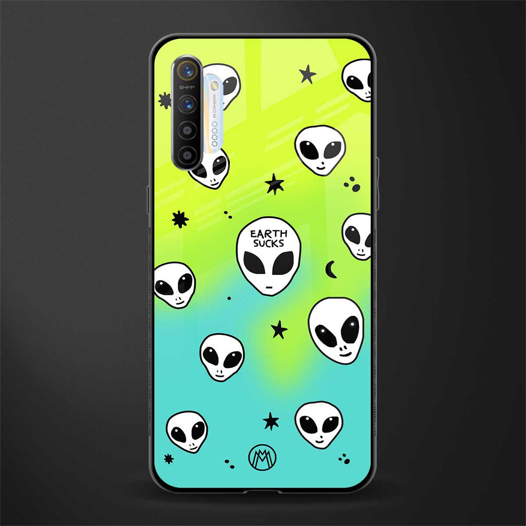 earth sucks neon edition glass case for realme xt image