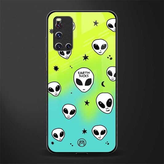 earth sucks neon edition glass case for vivo v19 image