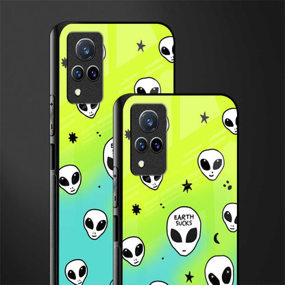 earth sucks neon edition glass case for vivo v21 5g image-2