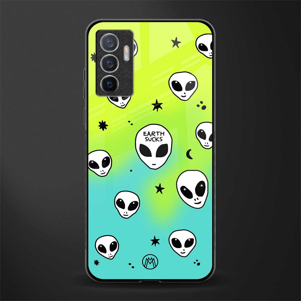 earth sucks neon edition glass case for vivo v23e image
