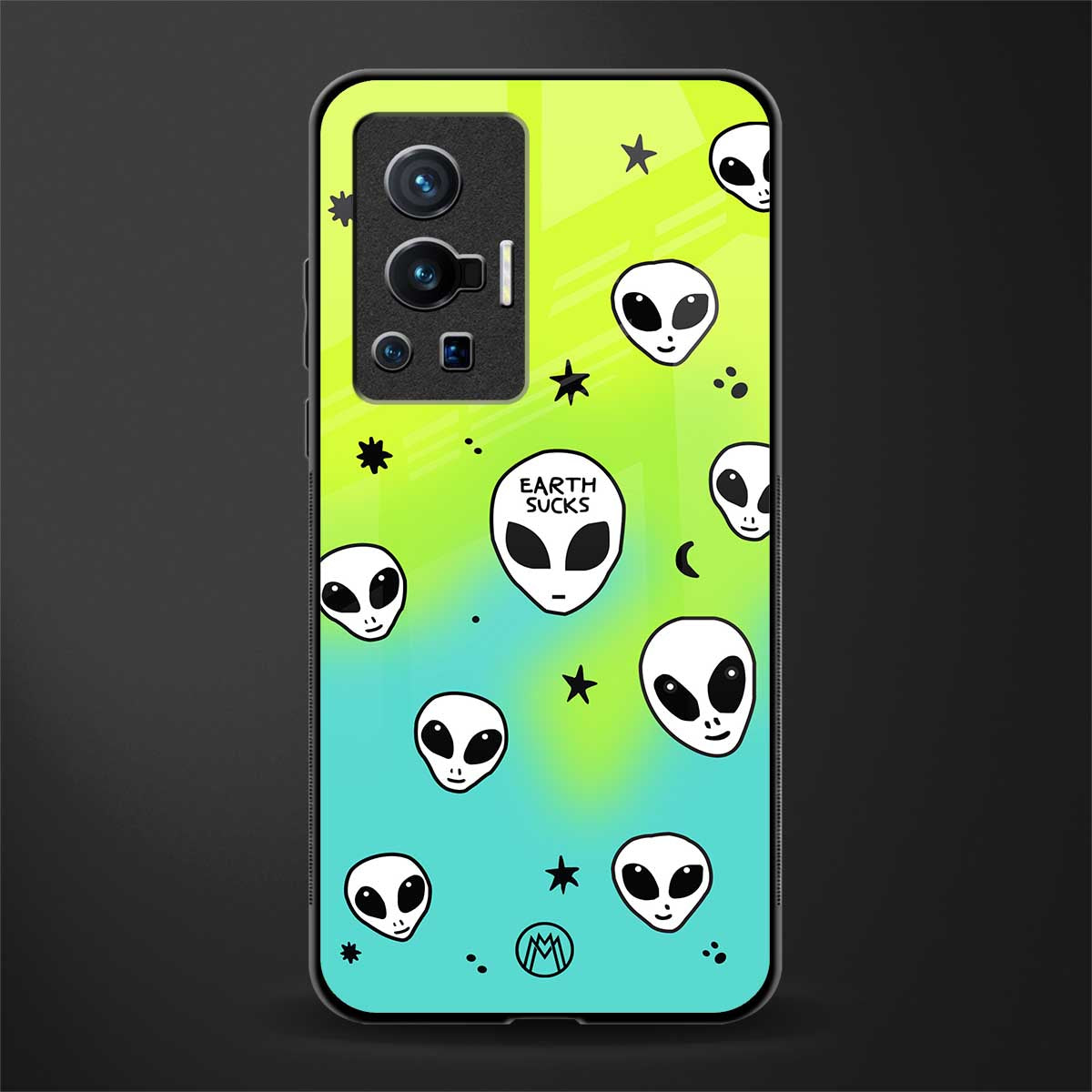 earth sucks neon edition glass case for vivo x70 pro image