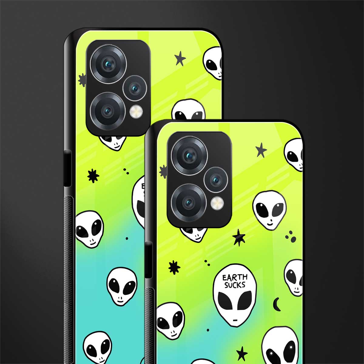 earth sucks neon edition back phone cover | glass case for realme 9 pro 5g