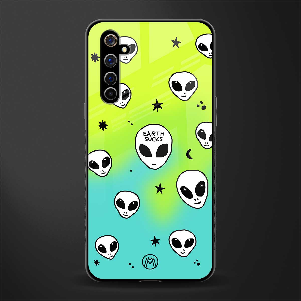 earth sucks neon edition glass case for realme x50 pro image