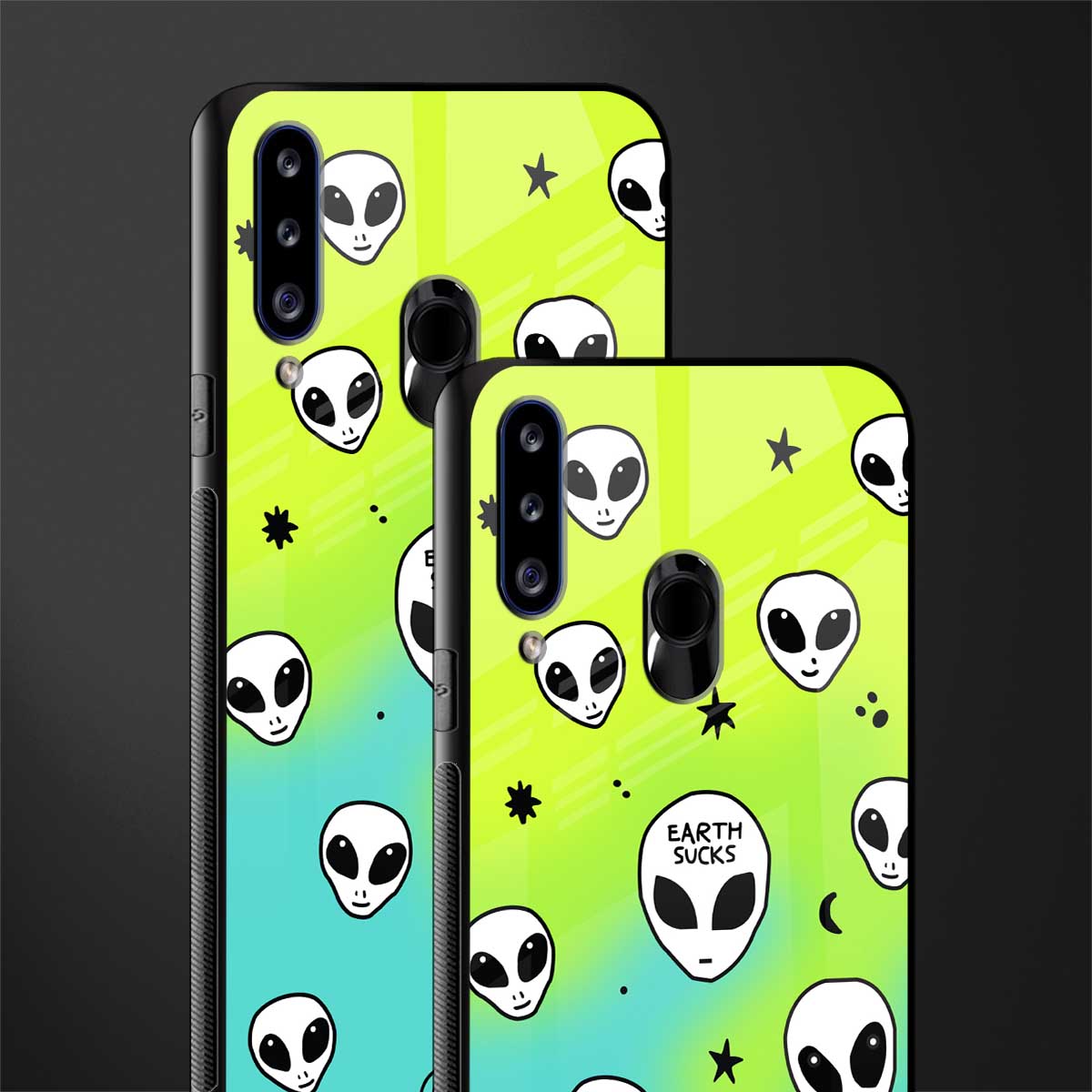 earth sucks neon edition glass case for samsung galaxy a20s image-2