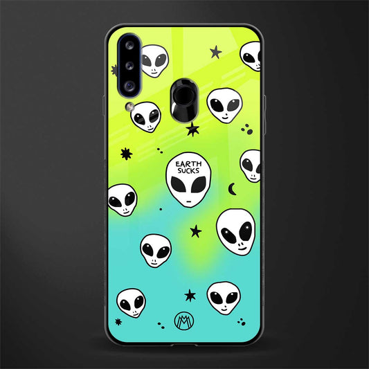 earth sucks neon edition glass case for samsung galaxy a20s image