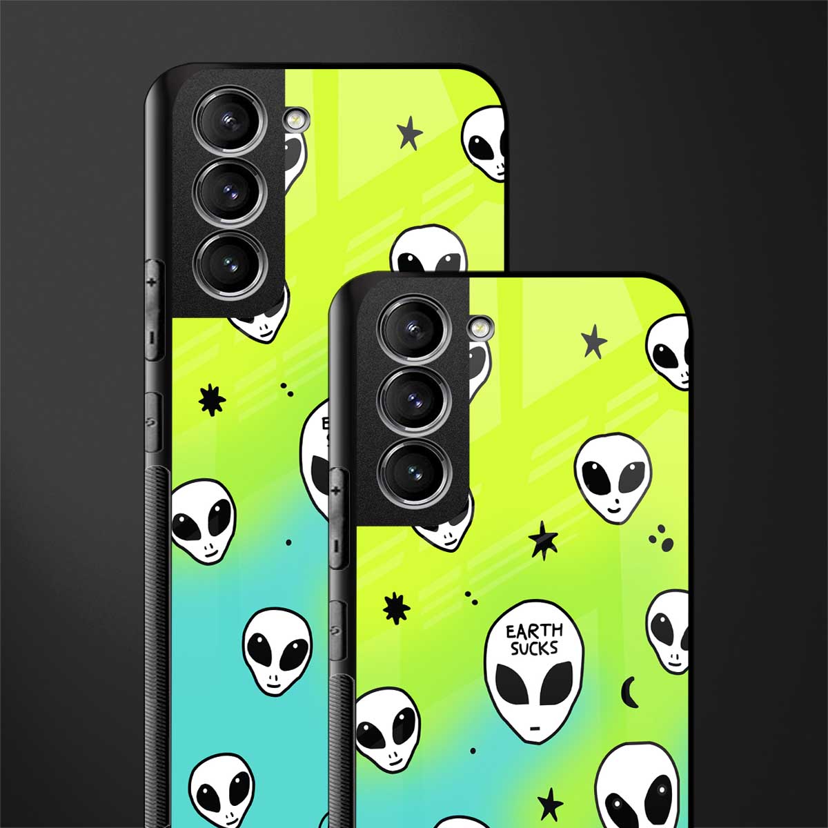 earth sucks neon edition glass case for samsung galaxy s21 plus image-2