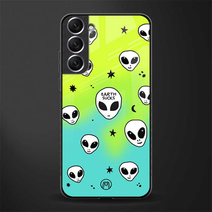 earth sucks neon edition glass case for samsung galaxy s21 plus image