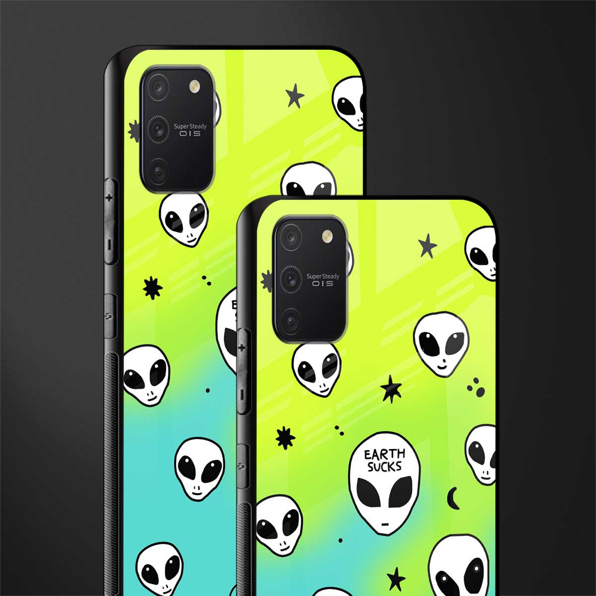 earth sucks neon edition glass case for samsung galaxy a91 image-2