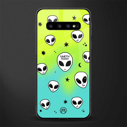 earth sucks neon edition glass case for samsung galaxy s10 image