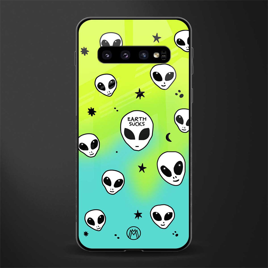 earth sucks neon edition glass case for samsung galaxy s10 plus image