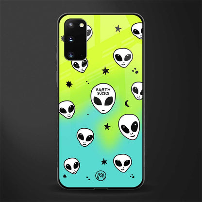 earth sucks neon edition glass case for samsung galaxy s20 image