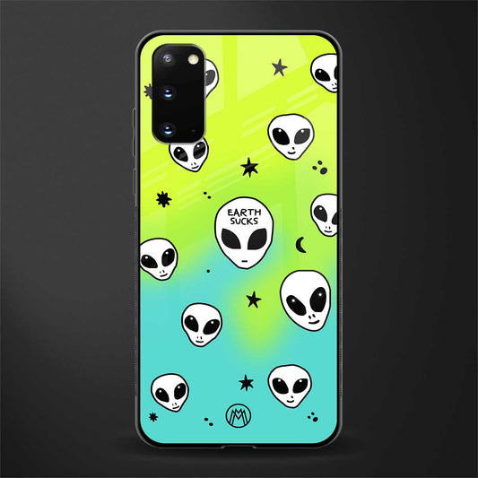 earth sucks neon edition glass case for samsung galaxy s20 image