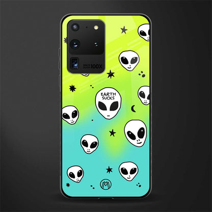 earth sucks neon edition glass case for samsung galaxy s20 ultra image
