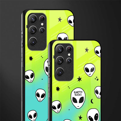 earth sucks neon edition glass case for samsung galaxy s21 ultra image-2