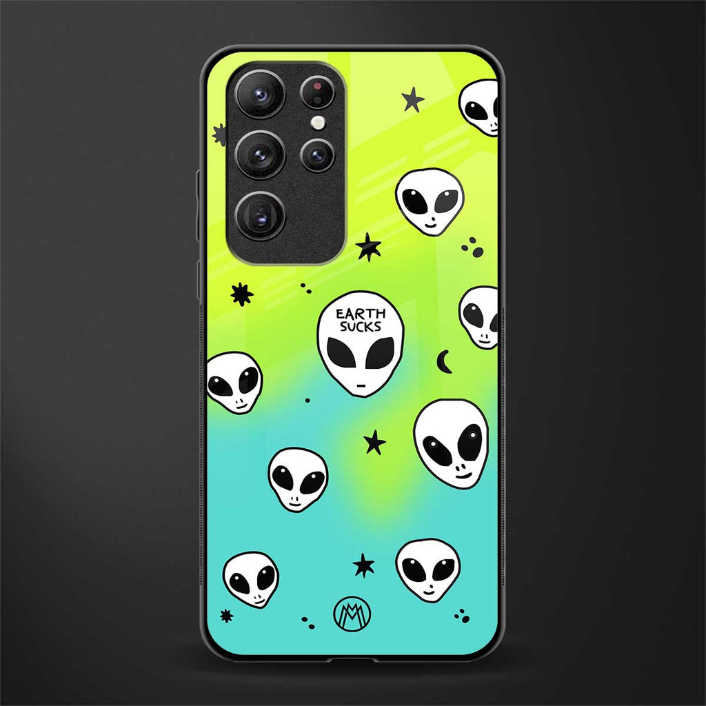 earth sucks neon edition glass case for samsung galaxy s22 ultra 5g image