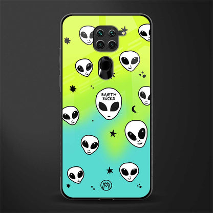 earth sucks neon edition glass case for redmi note 9 image