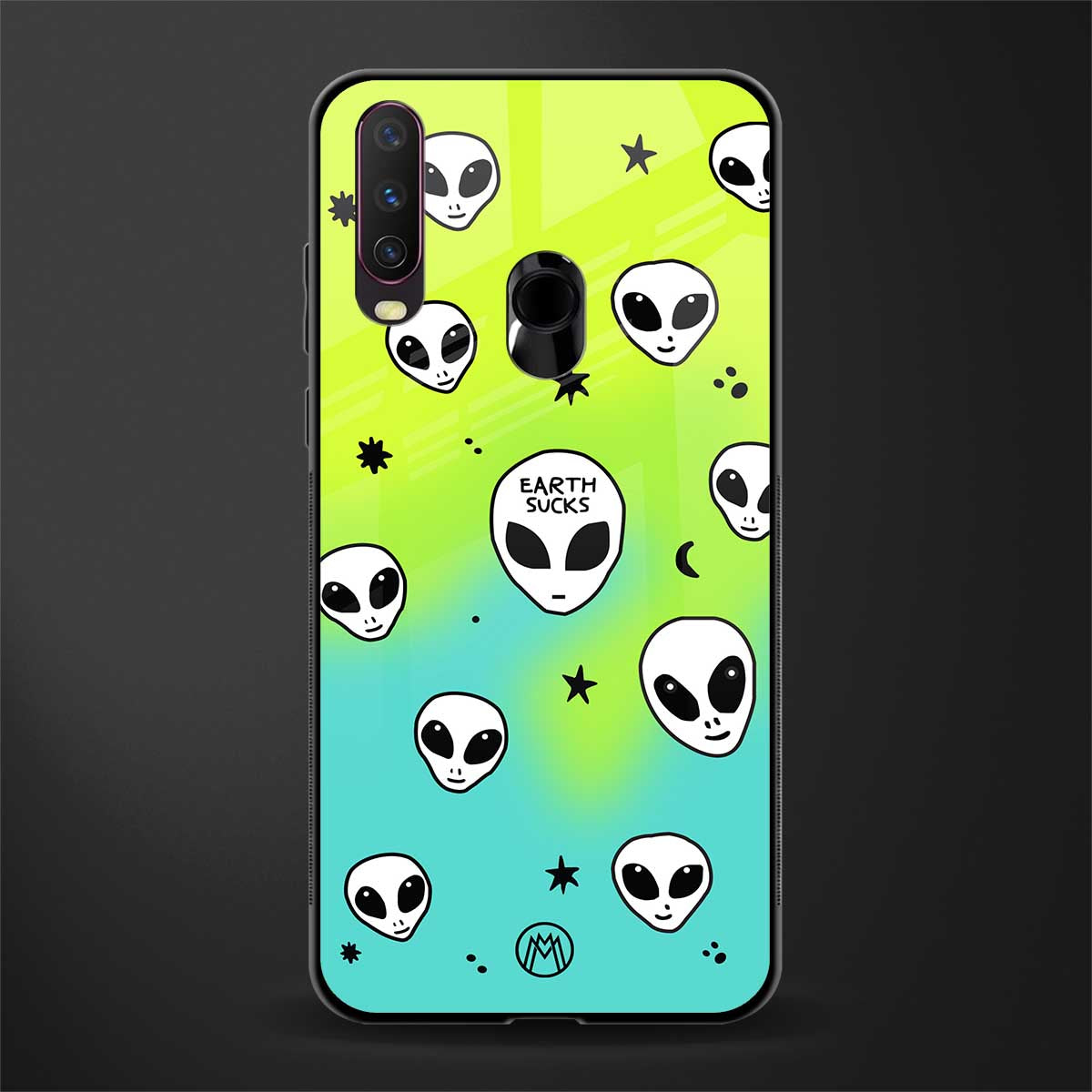 earth sucks neon edition glass case for vivo y17 image