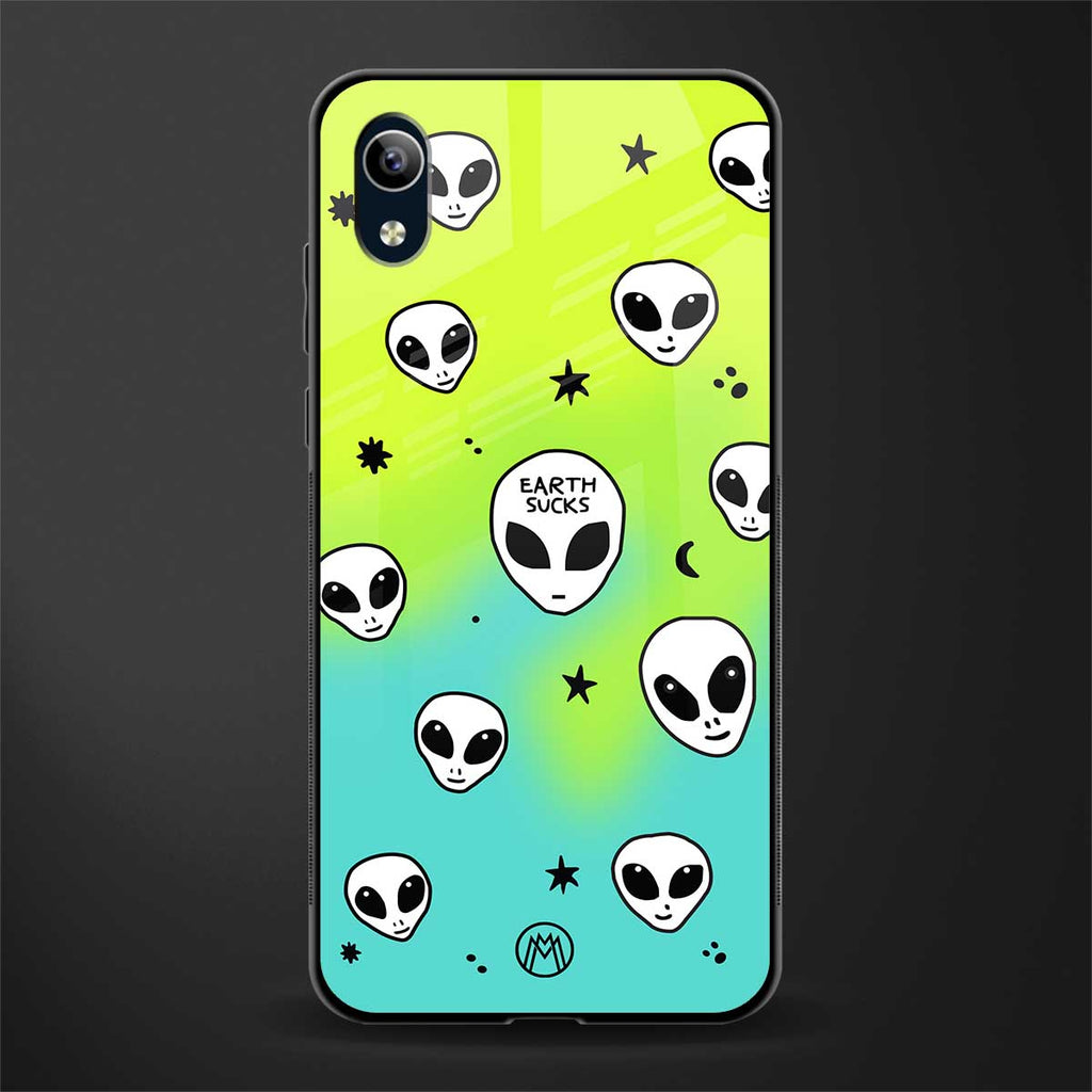 earth sucks neon edition glass case for vivo y91i image
