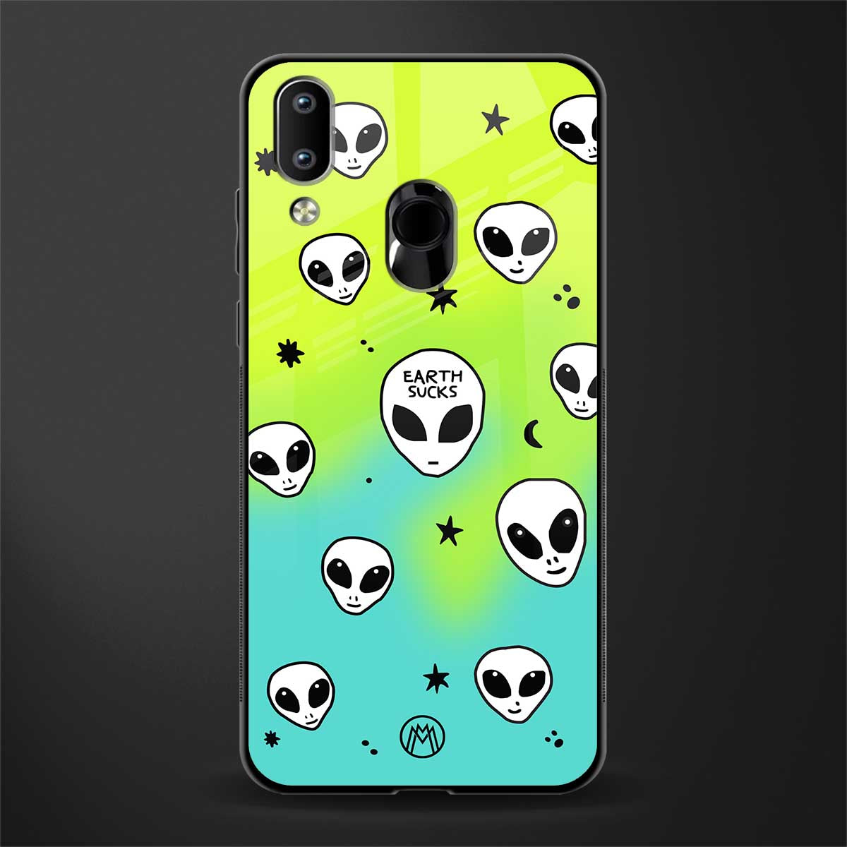 earth sucks neon edition glass case for vivo y93 image