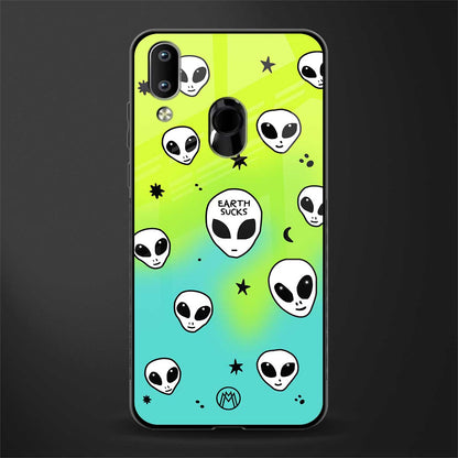 earth sucks neon edition glass case for vivo y91 image