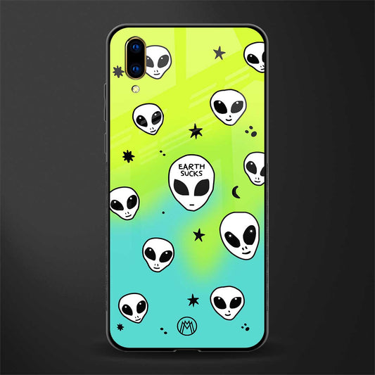earth sucks neon edition glass case for vivo v11 pro image