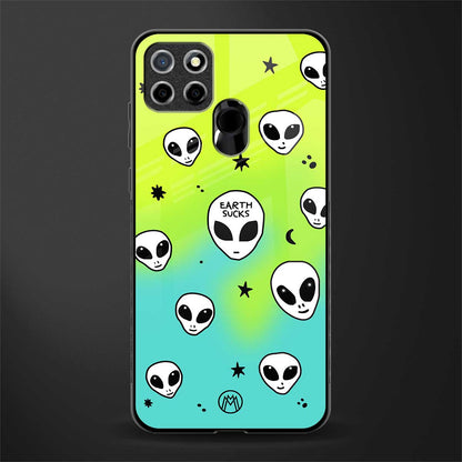 earth sucks neon edition glass case for realme narzo 30a image