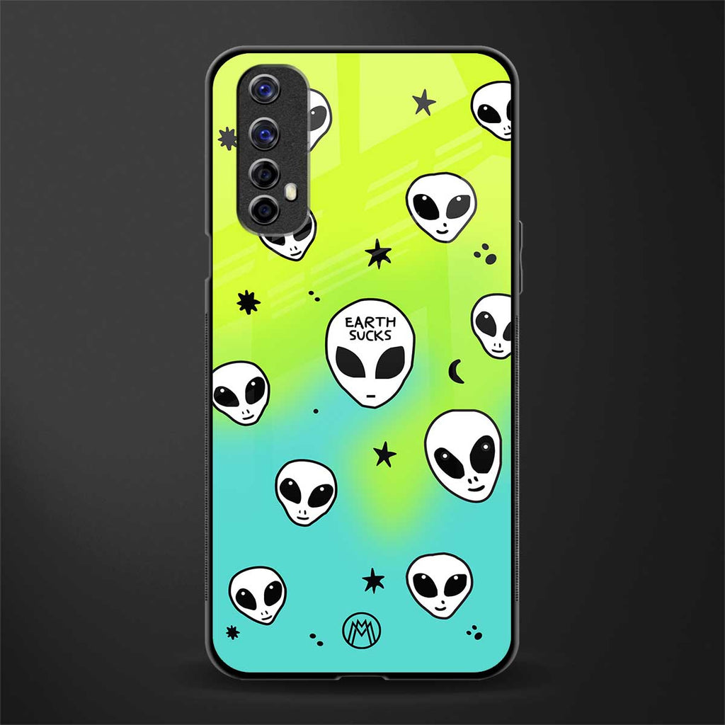 earth sucks neon edition glass case for realme narzo 20 pro image