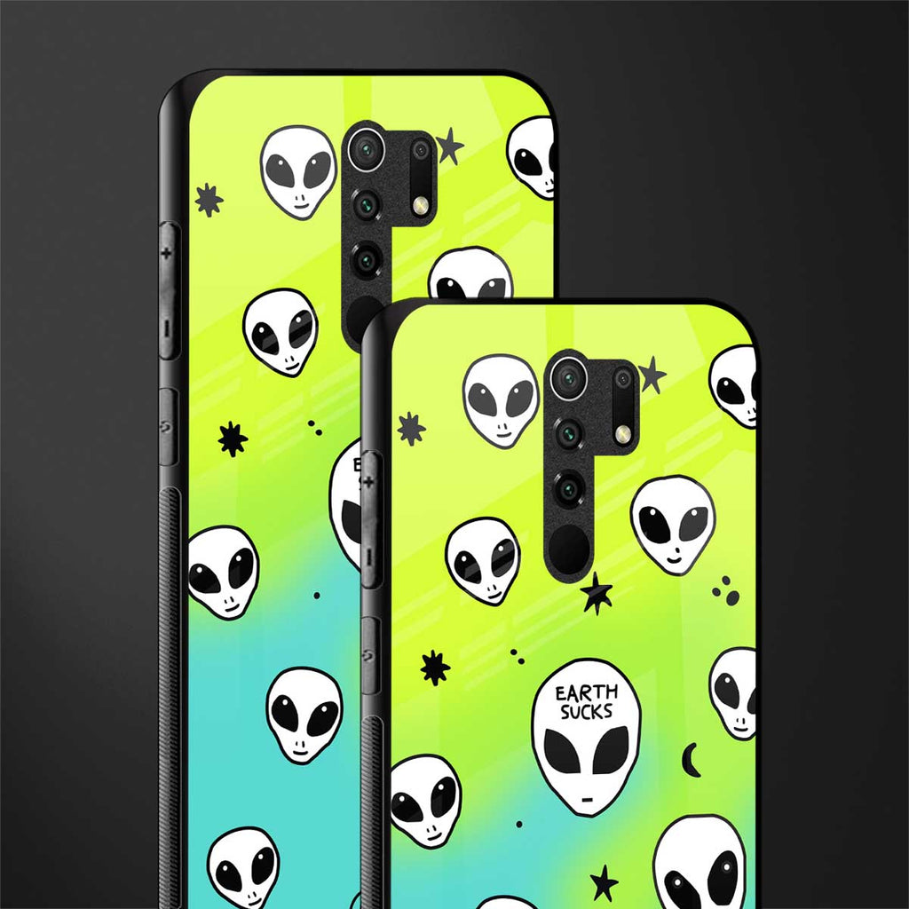 earth sucks neon edition glass case for redmi 9 prime image-2