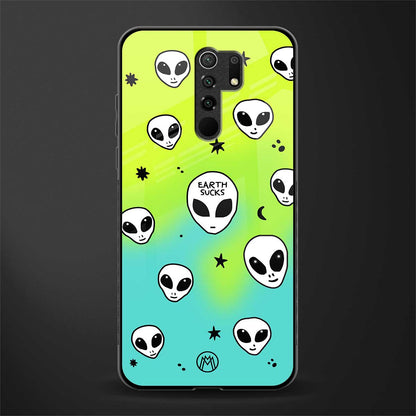 earth sucks neon edition glass case for redmi 9 prime image