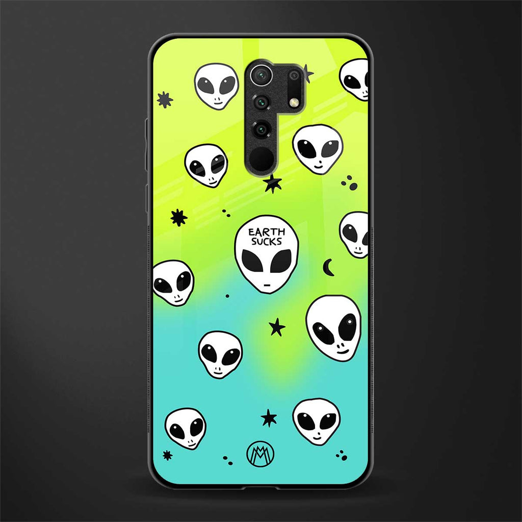 earth sucks neon edition glass case for poco m2 image