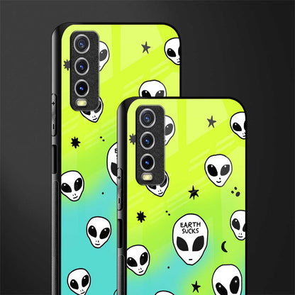 earth sucks neon edition glass case for vivo y12s image-2