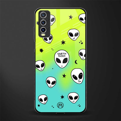 earth sucks neon edition glass case for vivo y12s image