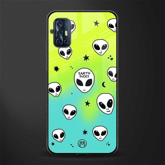 earth sucks neon edition glass case for vivo v17 image