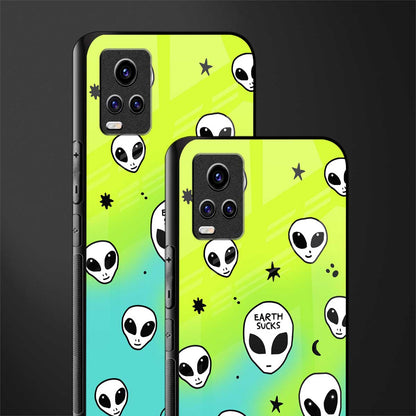 earth sucks neon edition glass case for vivo v20 image-2