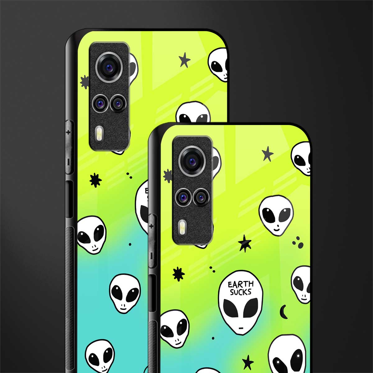 earth sucks neon edition glass case for vivo y53s image-2