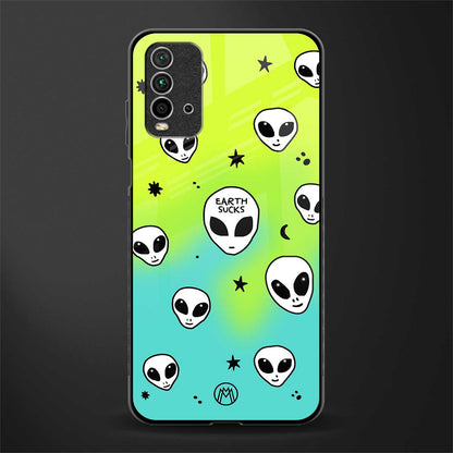 earth sucks neon edition glass case for redmi 9 power image
