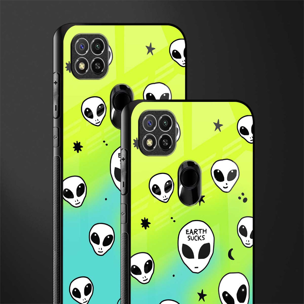 earth sucks neon edition glass case for redmi 9c image-2