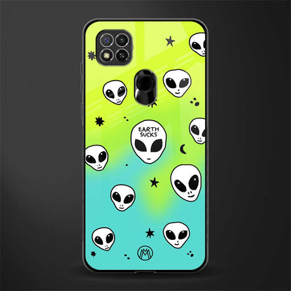 earth sucks neon edition glass case for poco c31 image